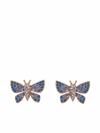 Oscar De La Renta crystal-embellished Butterfly Earrings - Farfetch