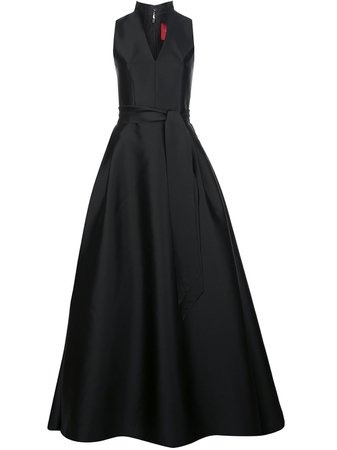 Carolina Herrera, Standing-Collar Full-Skirt Gown Dress