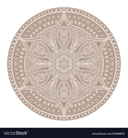 Mandala brown henna oriental decorative flower Vector Image