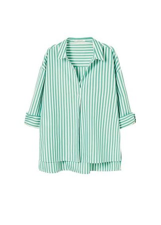 Violeta BY MANGO Striped cotton blouse