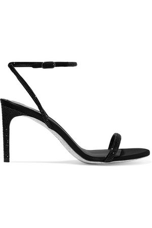 René Caovilla | Crystal-embellished satin sandals | NET-A-PORTER.COM