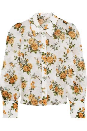 Embroidered floral-print linen shirt | ZIMMERMANN | Sale up to 70% off | THE OUTNET