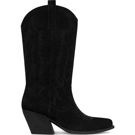 SUEDE COWBOY BOOTS BLACK | Most Wanted