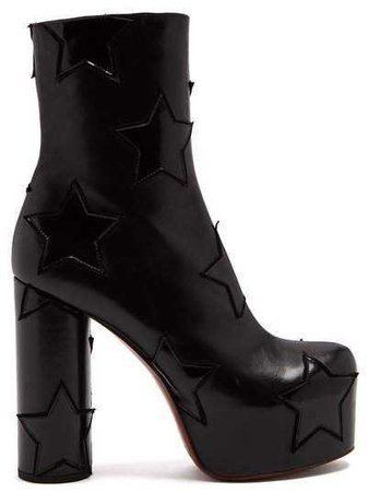 Vetements-Star Appliqué Block Heel Leather Boot