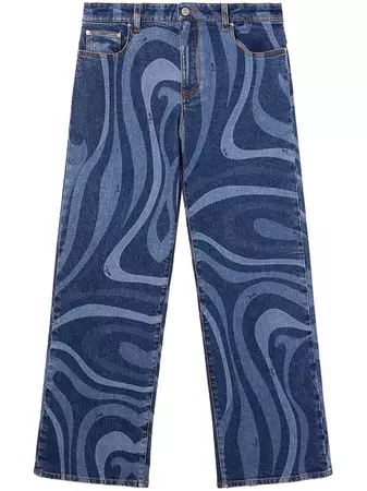 PUCCI abstract-print wide-leg Jeans - Farfetch