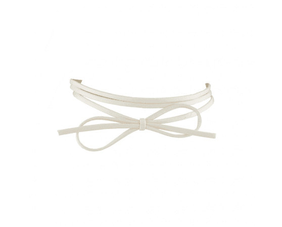 White Faux Leather Wrap 90s Bow Choker Necklace