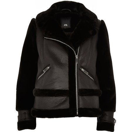 Black faux fur aviator jacket - Jackets - Coats & Jackets - women
