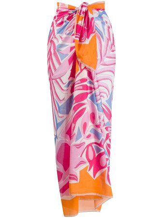 Emilio Pucci Abstract Print Knotted Waist Skirt | Farfetch.com