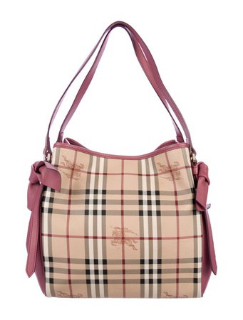 Burberry Canterbury Bow Haymarket Check Tote - Handbags - BUR103351 | The RealReal