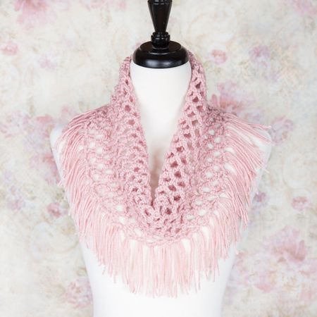 pink fringe scarf