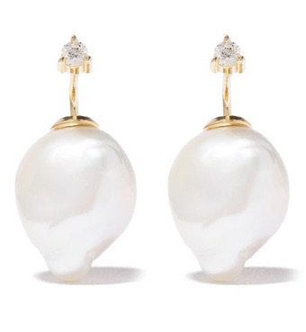 mizuki gold pearl earrings