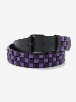 studded black and purple belt