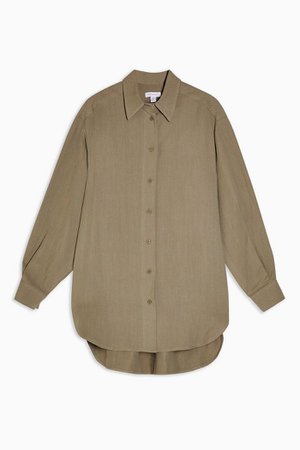 **Olive Twill Oversized Shirt By Topshop Boutique | Topshop