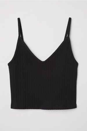Short Jersey Camisole Top - Black - | H&M US