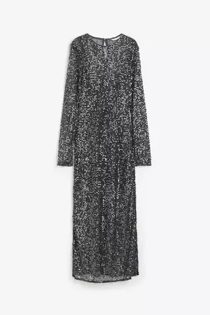 Sequined Net Dress - Dark gray - Ladies | H&M US