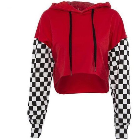 Red Checkerboard Sleeves Hoodie – Own Saviour