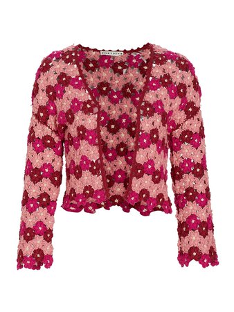 Shop Alice + Olivia Anderson Crochet Crop Cardigan | Saks Fifth Avenue