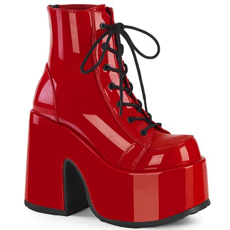 DEMONIA "Camel-203" Ankle Boots - Red Patent – Demonia Cult