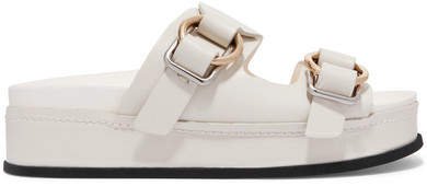 Freida Leather Platform Sandals - Off-white