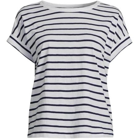 Short Sleeve Crew T-shirt  navy stripe