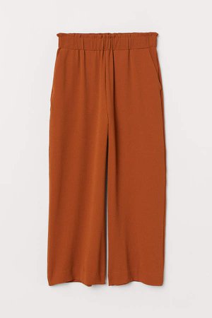 Cropped Pull-on Pants - Orange