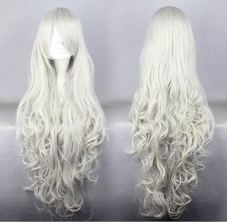 Silver white wig