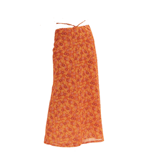 long maxi skirt orange PNG