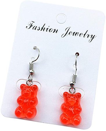 MJiang 1 Pair Creative Cute Mini Gummy Bear Earrings Minimalism Cartoon Design Female Ear Hooks Danglers Jewelry Gift: Amazon.co.uk: Kitchen & Home