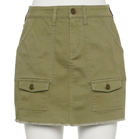Juniors' SO® Frayed Hem Utility Skirt