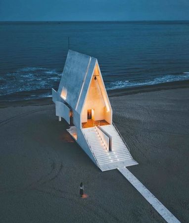 (277) Pinterest - Church by the sea / Qinhuangdao, China 📸 @youknowcyc | PyramidArchitecture