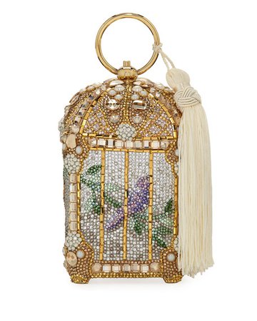 Judith Leiber Couture Gilded Bird Cage Framed Clutch Bag, Gold
