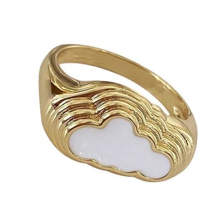 New Ins Simple Creative Brass Gold Plated Cloud Ring Vintage Cloud Rings For Women Girls Fashion Jewelry Gift - AliExpress