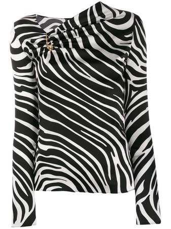 Versace Blusa Assimétrica Com Estampa De Zebra - Farfetch