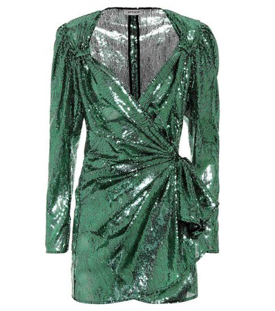 Attico - Sequined tulle wrap dress | mytheresa.com