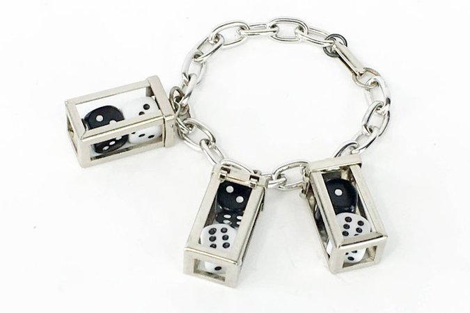 60s Dice Charm Bracelet Dice in Cage Bracelet Novelty | Etsy