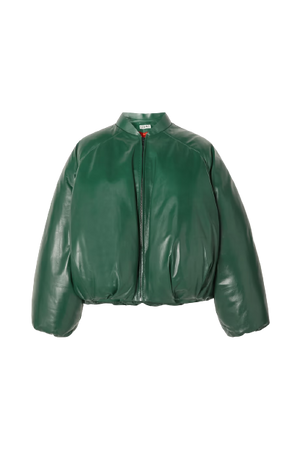 LOEWE - Cropped padded leather bomber jacket