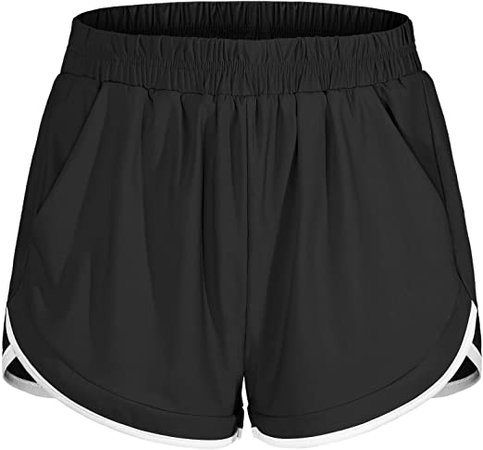Amazon.com: Blevonh Women High Waisted Shorts,Plus Womens Elastic Bands Loose Fit Active Workout Shorts with Pockets Ladies Splicing Side Gym Active Wear Pants Juniors Dri-Wicking Clothes Black XL: Clothing