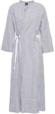 Laury Striped Cotton-poplin Midi Wrap Dress
