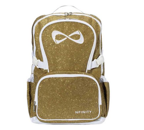 Nfinity gold and white cheer bag
