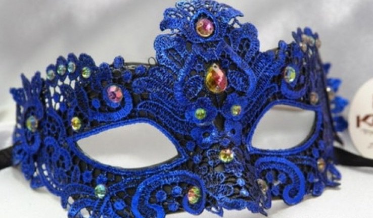 blue masquerade mask