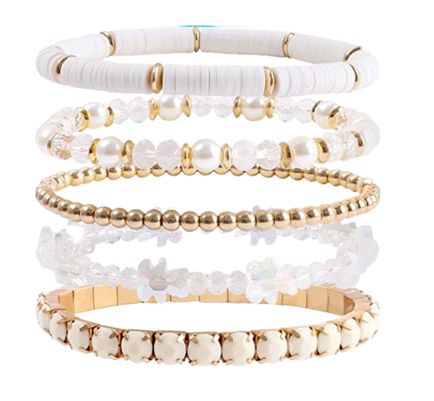 white clay beads bracelets