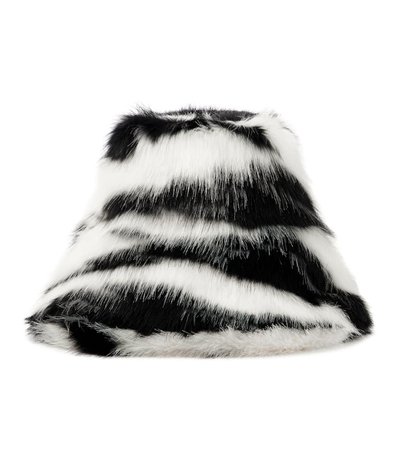 The Attico - Zebra faux fur bucket hat | Mytheresa