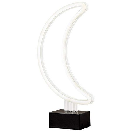 Rivet Modern Crescent Moon White LED Neon Novelty Table Or Wall Lamp Light - 3.5 x 3.5 x 11.75 Inches, White - - Amazon.com