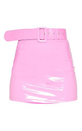 Rosemary Vinyl Belt Detail Mini Skirt | PrettyLittleThing
