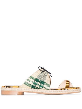 Rosie Assoulin check-pattern slip-on sandals