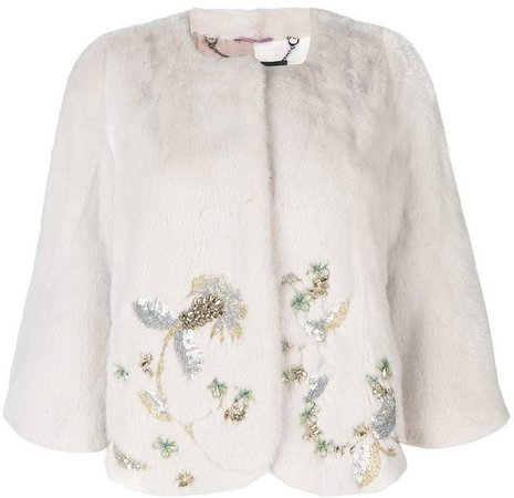 Mila Jasmine Embellished Mink Jacket
