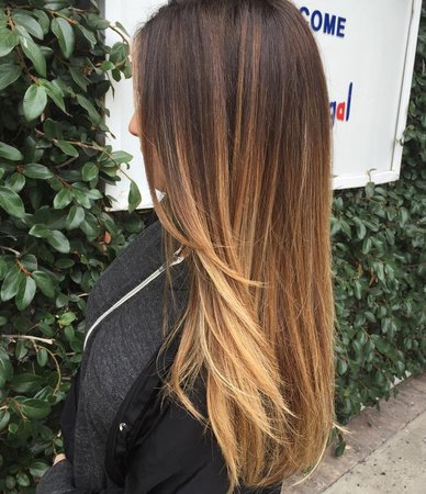 Hair straight ombre