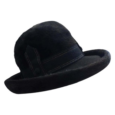 1960s Christian Dior Black Felt Derby Hat For Sale at 1stDibs
