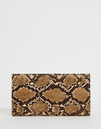 ASOS DESIGN fold over ladies' wallet in snake | ASOS