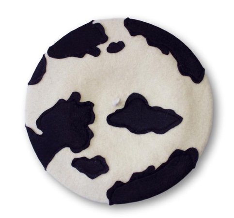 cow print beret by elleni the label